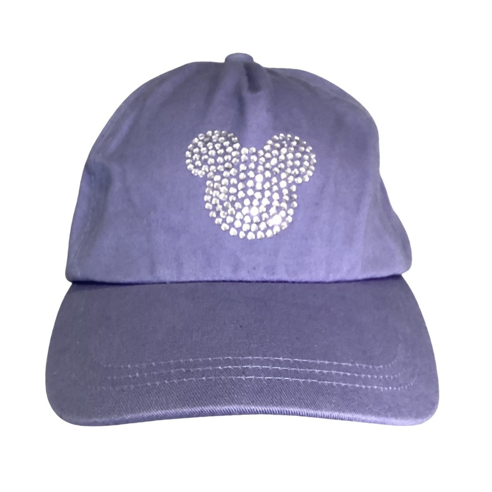 Disney Hat Girls Purple Sparkle Mickey Mouse Baseball Cap Vacation - Youth Large